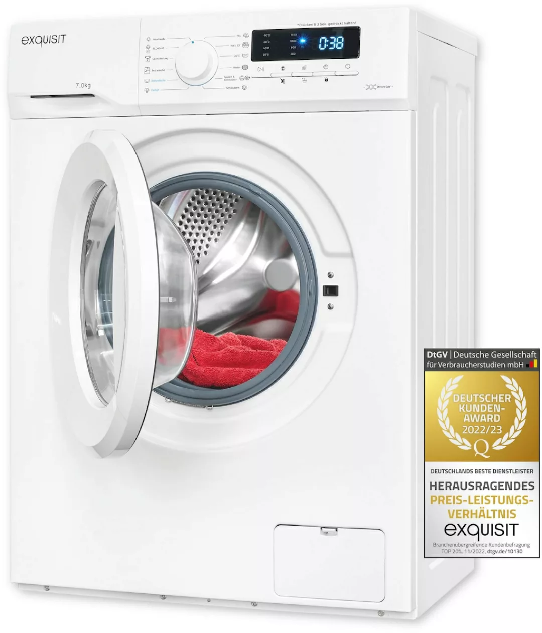 exquisit Waschmaschine »WA7014-020A«, WA7014-020A, 7 kg, 1400 U/min, Platz günstig online kaufen