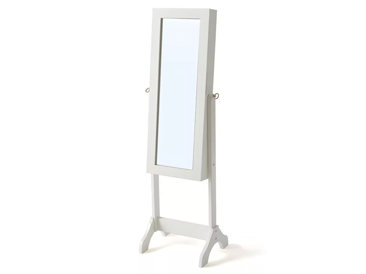 Schmuckspiegel Spiegelschrank - Kiefernholz - H. 120 cm - Weiß - BERENICE günstig online kaufen