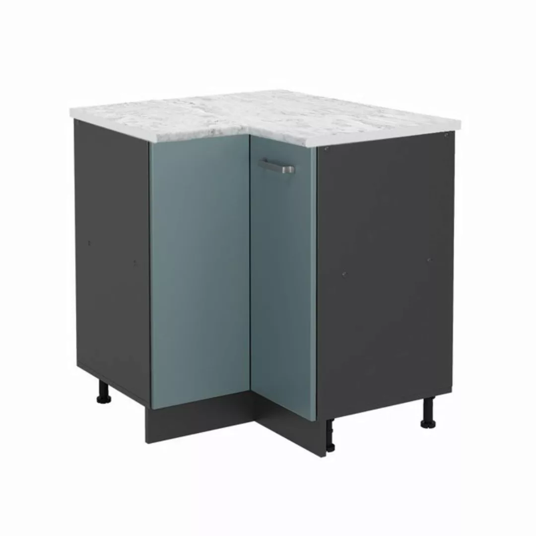 Vicco Eckunterschrank R-Line, Blau-Grau/Anthrazit, 75.6 cm AP Marmor günstig online kaufen