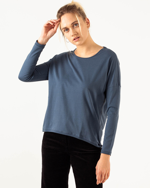 Oversized Langarmshirt Aus 100%-Bio-baumwolle 'Loose Shirt' günstig online kaufen