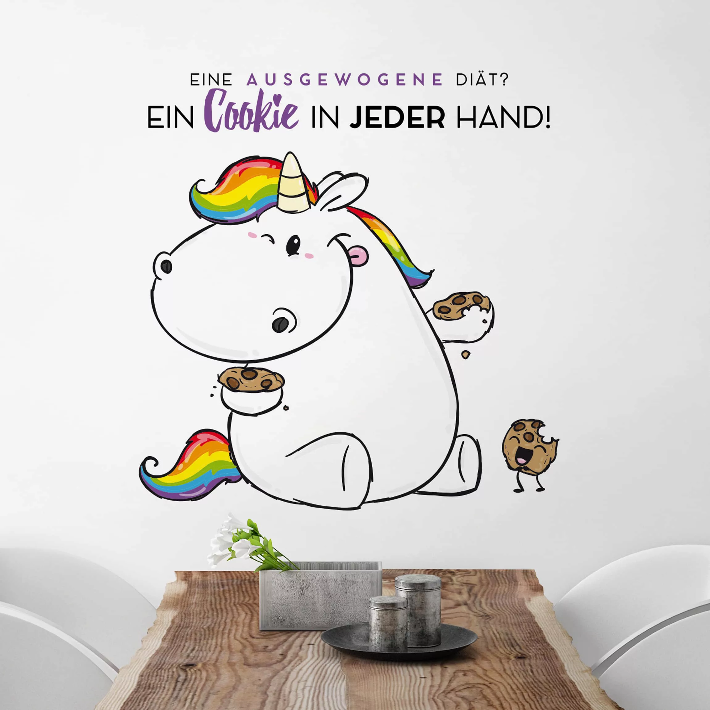 Wandtattoo Kinderzimmer Pummeleinhorn - Ausgewogene Diät günstig online kaufen