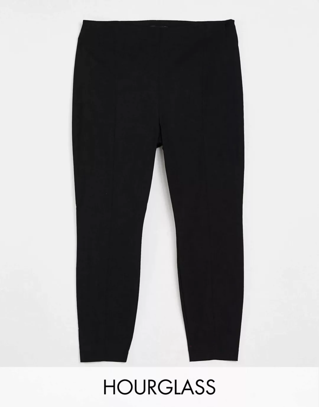 ASOS DESIGN Hourglass – Eng geschnittene Hose in Schwarz mit hoher Taille günstig online kaufen