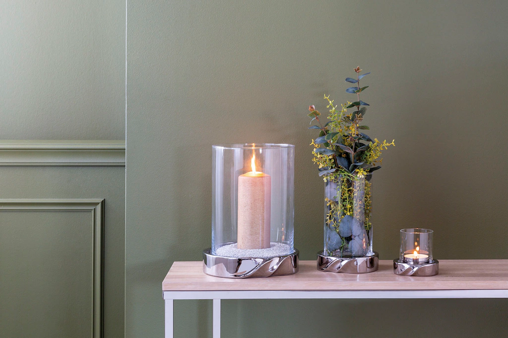 Fink Windlicht »LE DECOR«, (1 St.), Kerzenhalter mit Glaszylinder, aus Kera günstig online kaufen