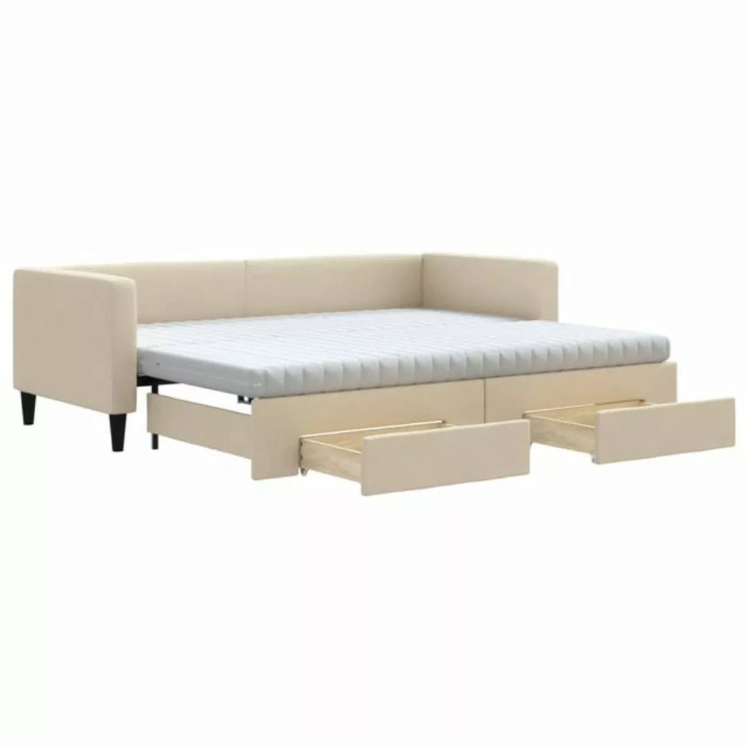 vidaXL Gästebett Gästebett Tagesbett Ausziehbar mit Schubladen Creme 80x200 günstig online kaufen