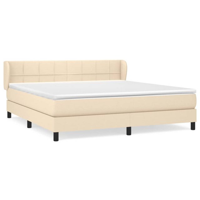 vidaXL Boxspringbett Boxspringbett mit Matratze Creme 180x200 cm Stoff Bett günstig online kaufen