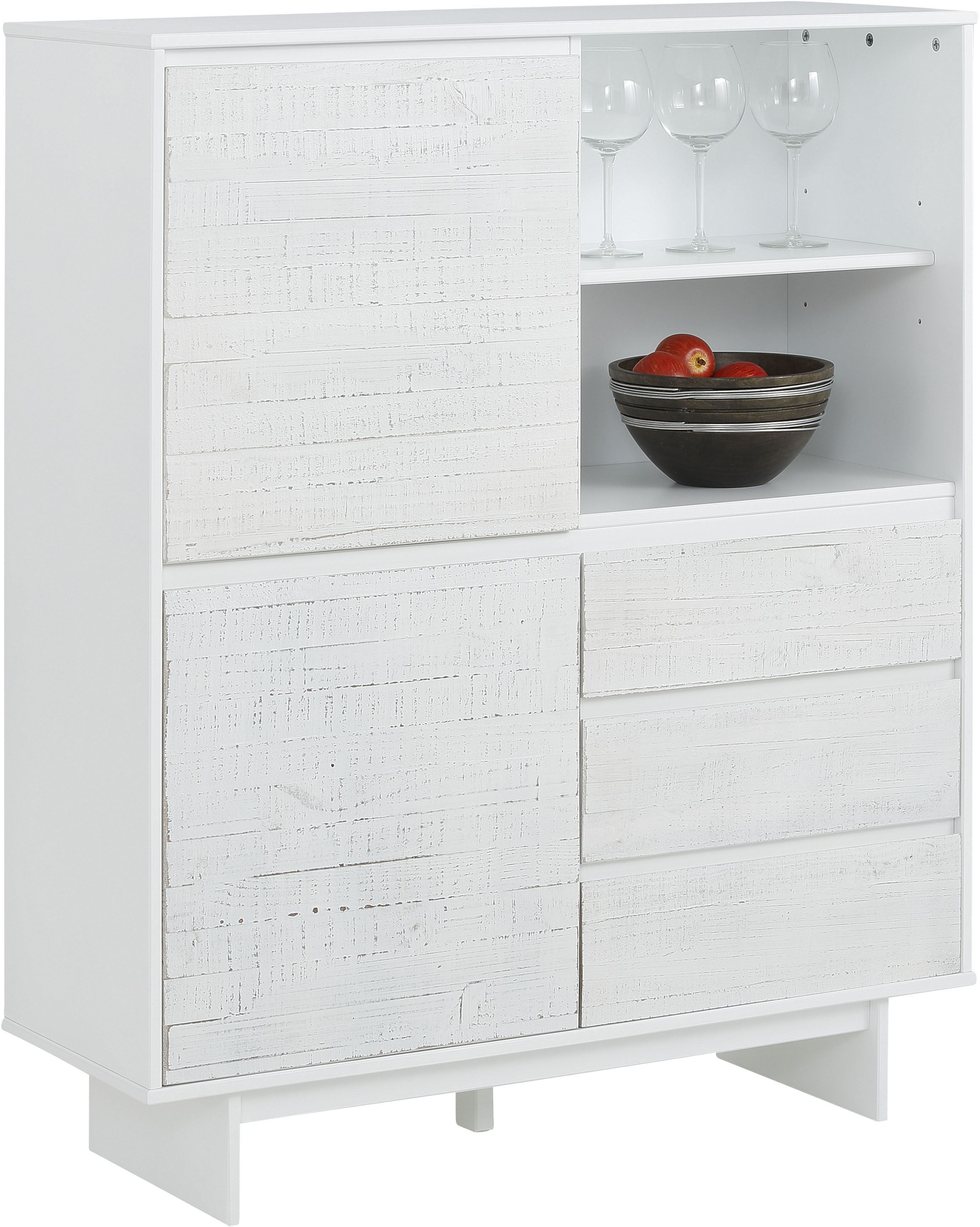 Home affaire Highboard "Morgan Midischrank", Kommode aus massivem Kiefernho günstig online kaufen