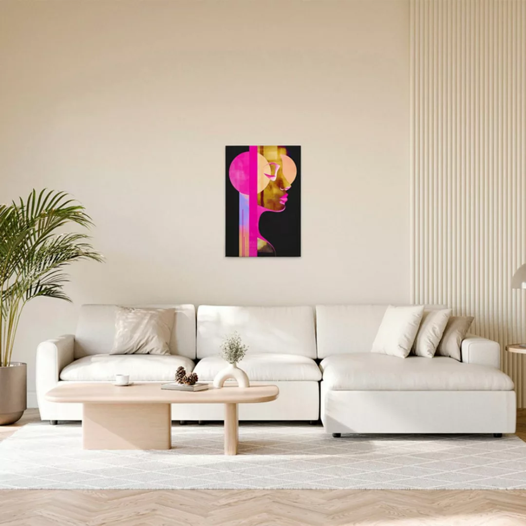 A.S. Création Leinwandbild "Metropolis Neon - Wandbild Schwarz Pink Keilrah günstig online kaufen