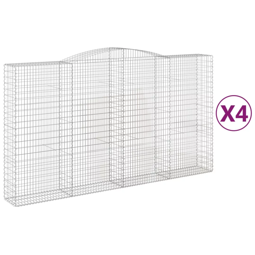 Vidaxl Gabionen Mit Hochbogen 4 Stk. 400x50x220/240cm Verzinktes Eisen günstig online kaufen