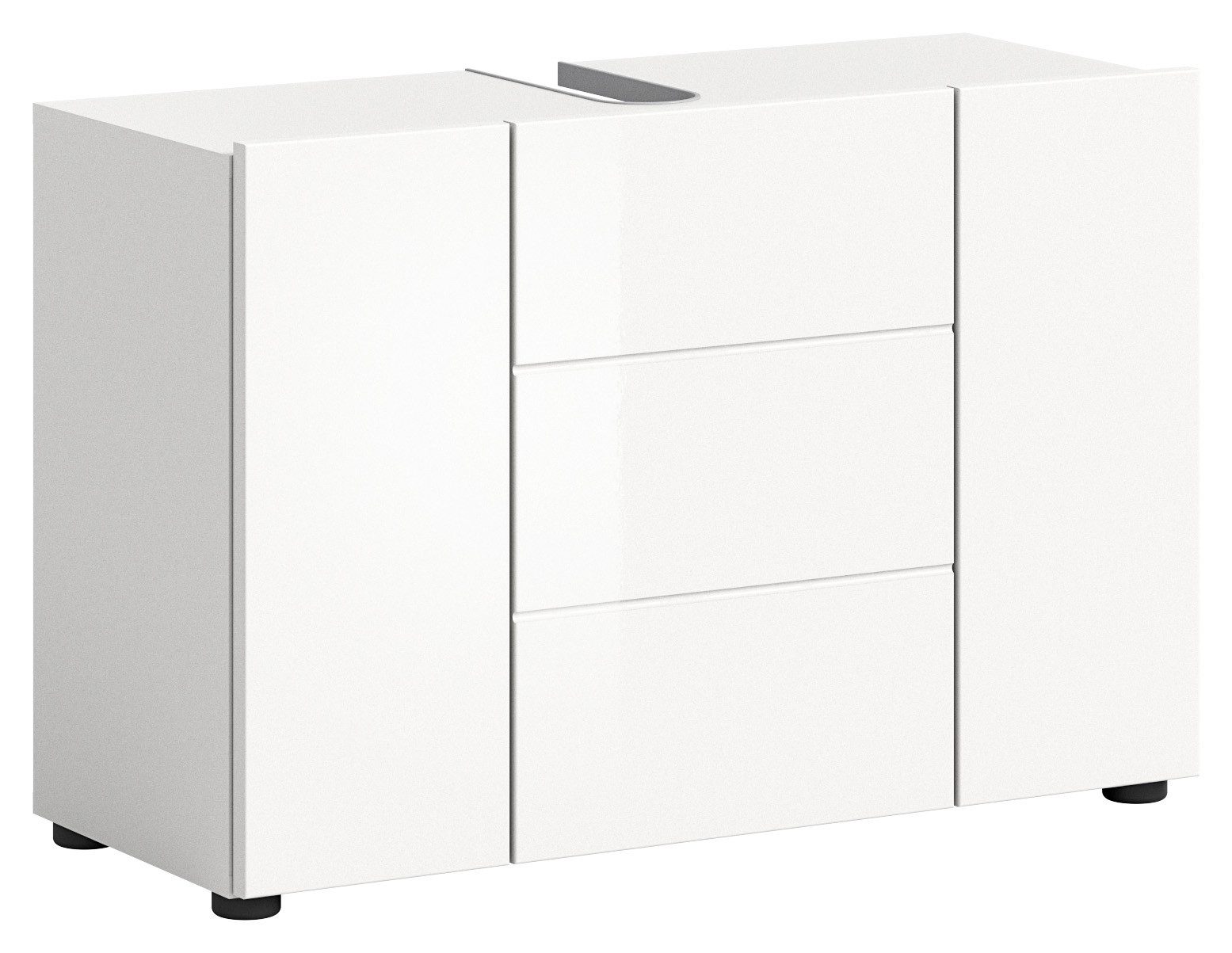 xonox.home Waschbeckenunterschrank Vira Weiß Hochglanz Melamin günstig online kaufen