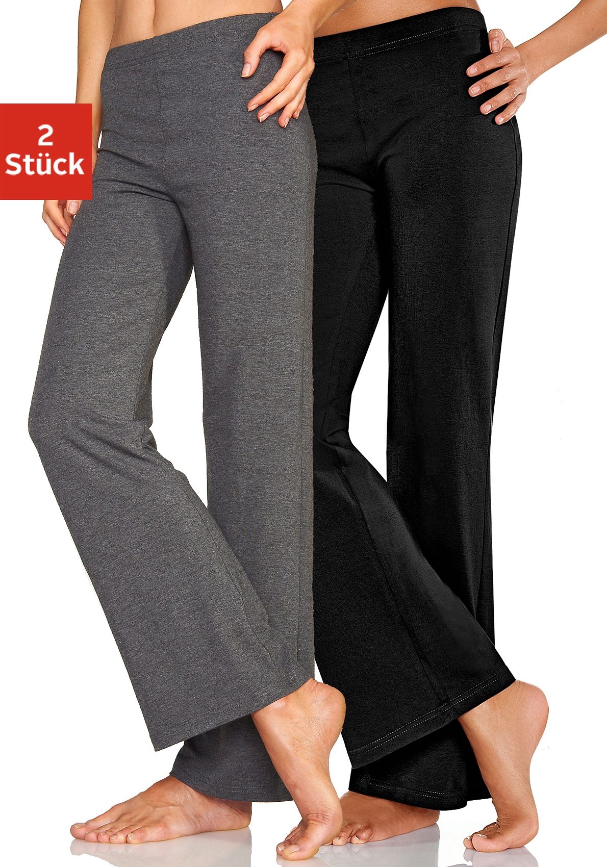 Vivance active Jazzpants, (2er-Pack), mit leicht ausgestelltem Bein, Lounge günstig online kaufen