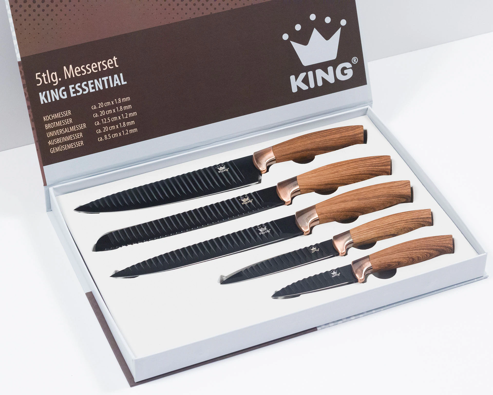 KING Messer-Set »Essential«, (Set, 5 tlg., 5x Messer 20cm, 20cm, 12.5cm 20c günstig online kaufen