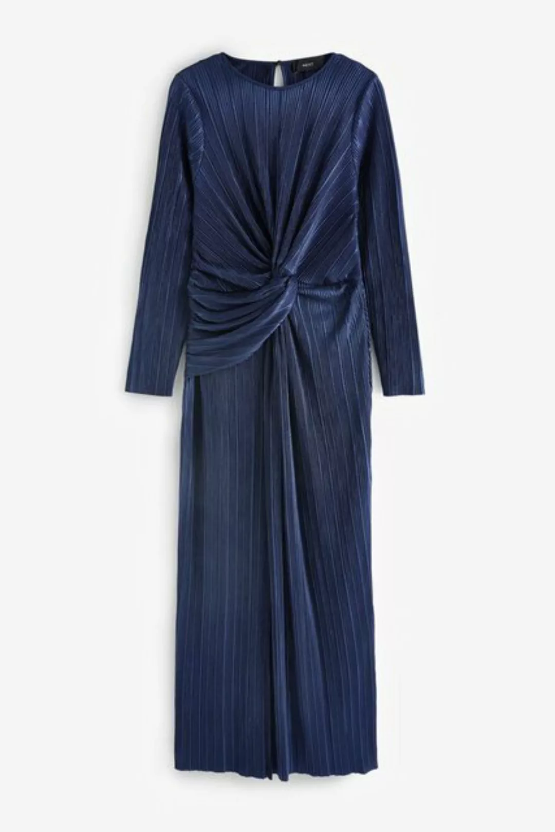 Next Strickkleid Langärmeliges geknotetes Kleid mit Plisseefalten (1-tlg) günstig online kaufen