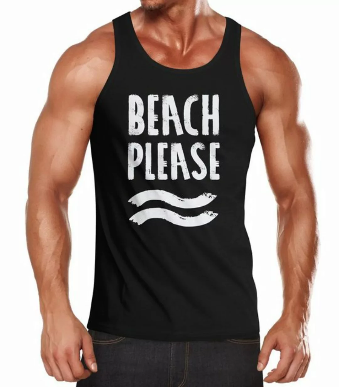 Neverless Tanktop Herren Tank-Top Beach please Muskelshirt Muscle Shirt Nev günstig online kaufen