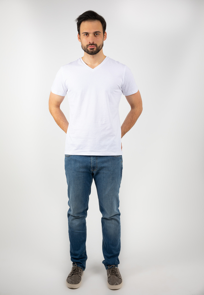 Herren T-shirt Mit V- Ausschnitt Aus 100% Biobaumwolle Gots günstig online kaufen