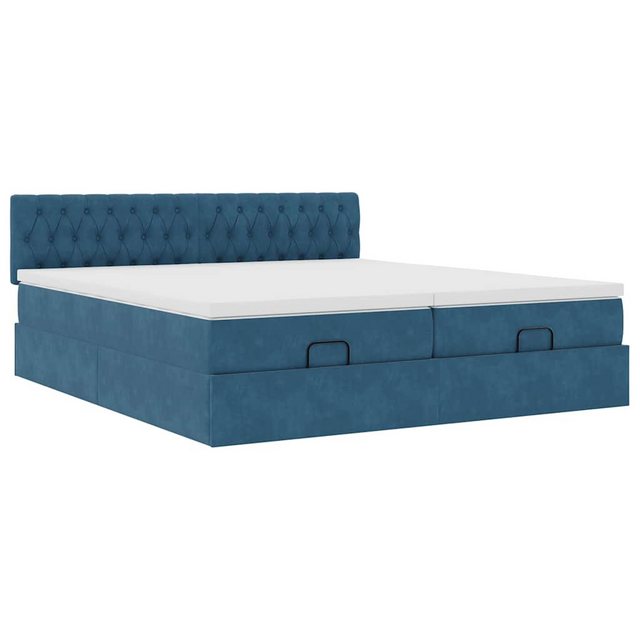 vidaXL Bett Ottoman-Bett mit Matratzen Dunkelblau 160x200 cm Samt günstig online kaufen