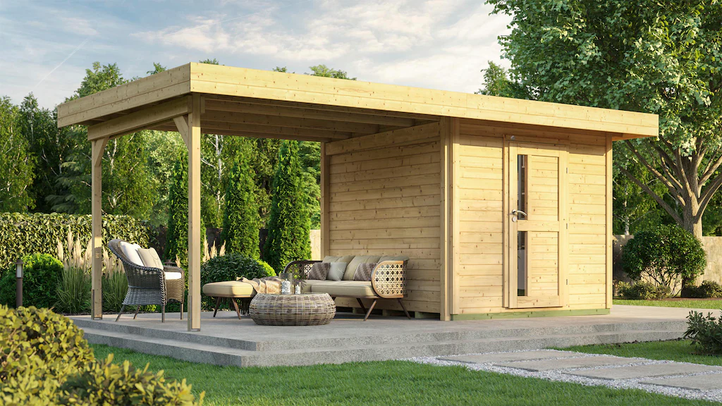 Weka Holz-Gartenhaus Designhaus 172 Flachdach Unbehandelt 314 cm günstig online kaufen