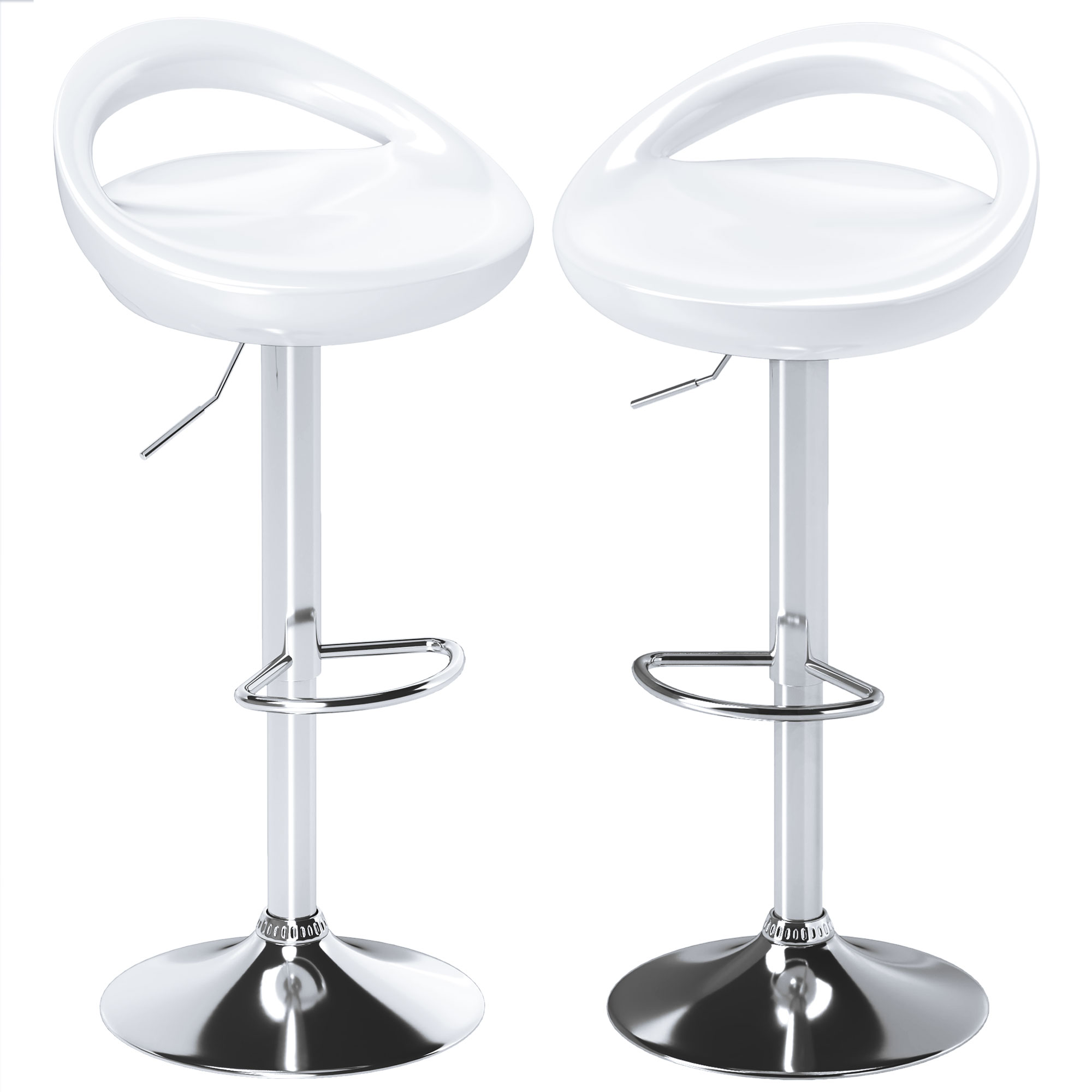 HOMCOM Set 2 Hochstühle, 360° Drehbare Barhocker mit Rückenlehne und Fußstü günstig online kaufen