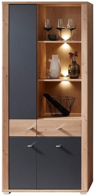 Innostyle Vitrine Regal Stauraumelement PABLO Artisan Eiche - Graphit günstig online kaufen