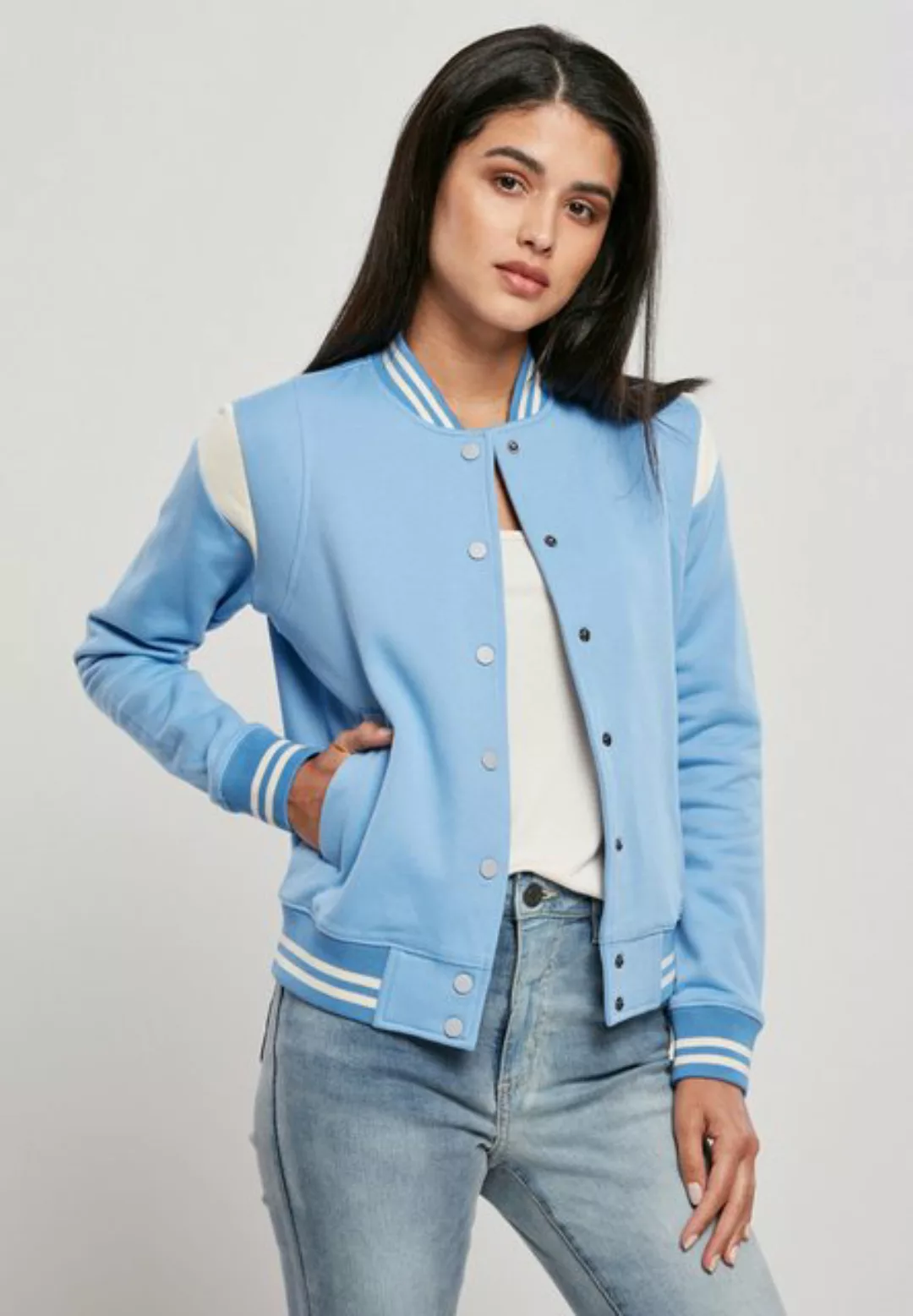 URBAN CLASSICS Collegejacke TB2618 - Ladies Inset College Sweat Jacket clea günstig online kaufen