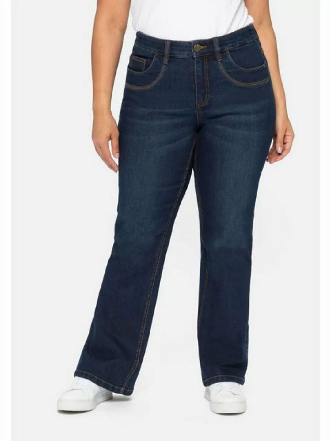 Sheego Bootcut-Jeans Große Größen mit verstellbarem Bund günstig online kaufen