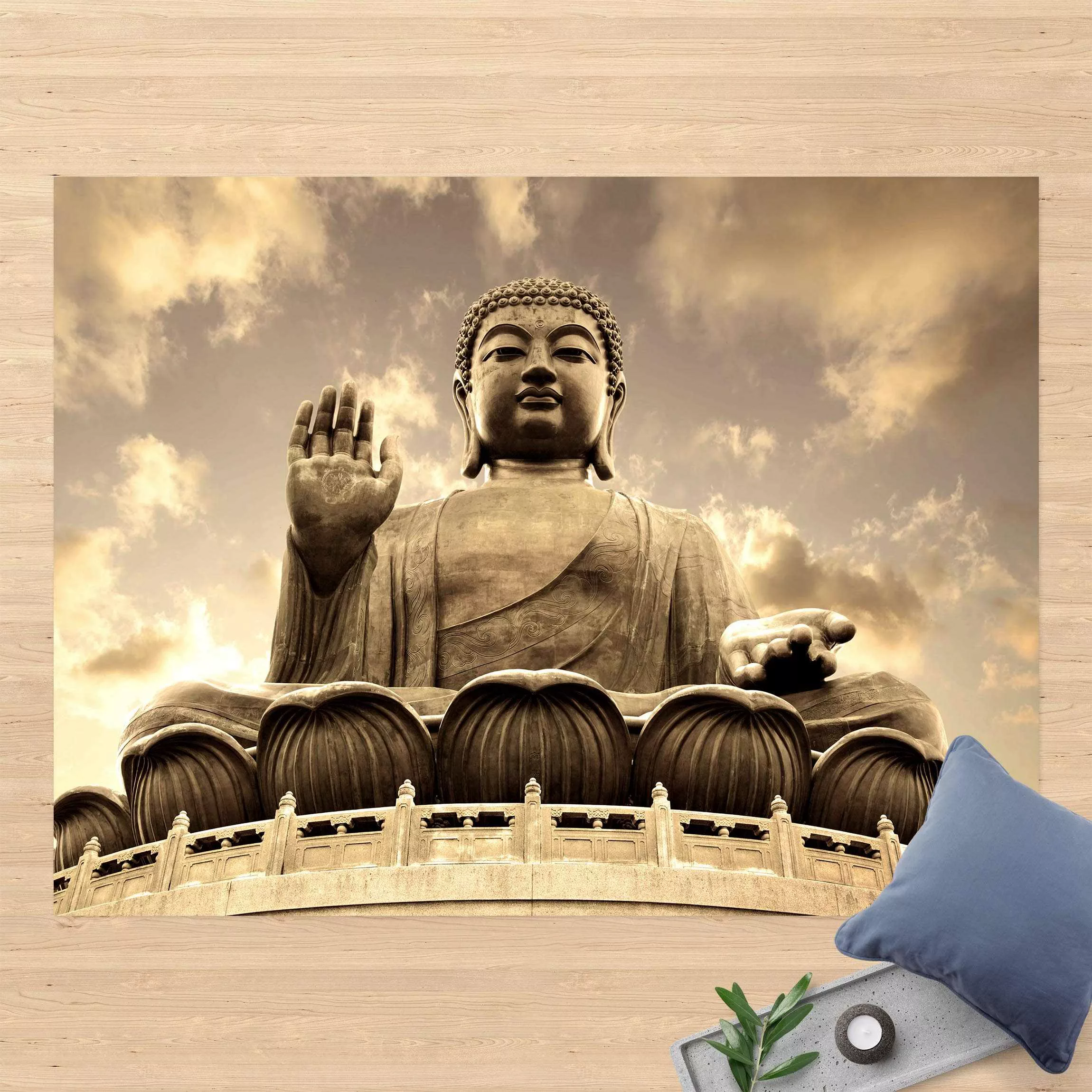 Vinyl-Teppich Großer Buddha Sepia günstig online kaufen
