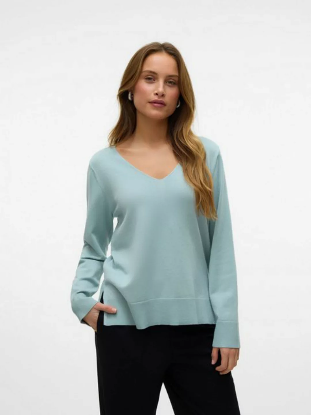 Vero Moda Strickpullover Strickpullover loose fit V-Ausschnitt Langarm VMSI günstig online kaufen