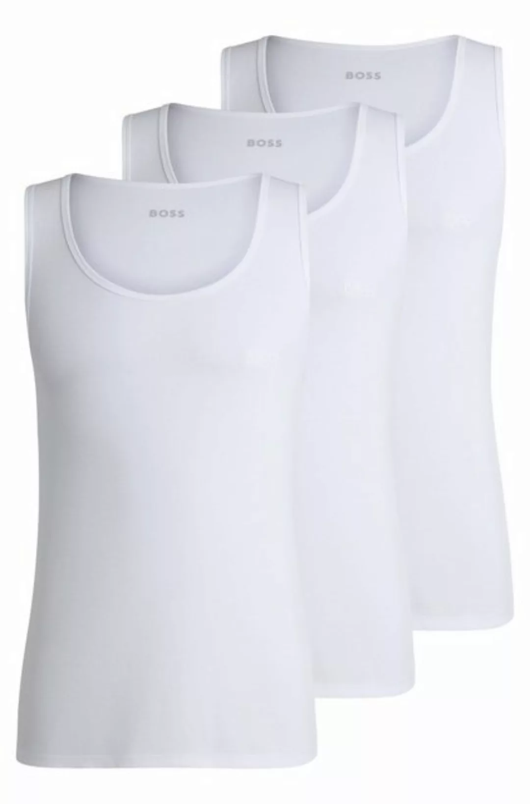 BOSS Tanktop 3P RibClassic BOSS ONE x David Beckham Ton in Ton Stickerei au günstig online kaufen