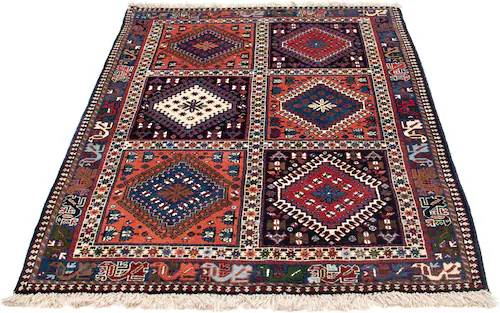 morgenland Wollteppich »Yalameh Felder Multicolore 150 x 101 cm«, rechtecki günstig online kaufen