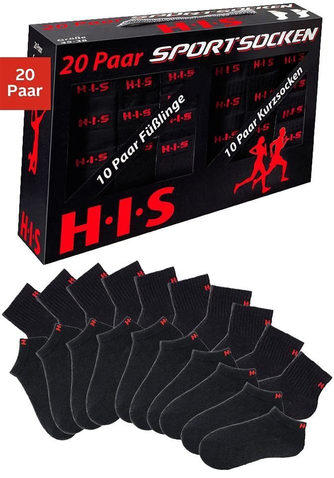 H.I.S Kurzsocken, (Set, 20 Paar), und Sneakersocken mit Frottee günstig online kaufen