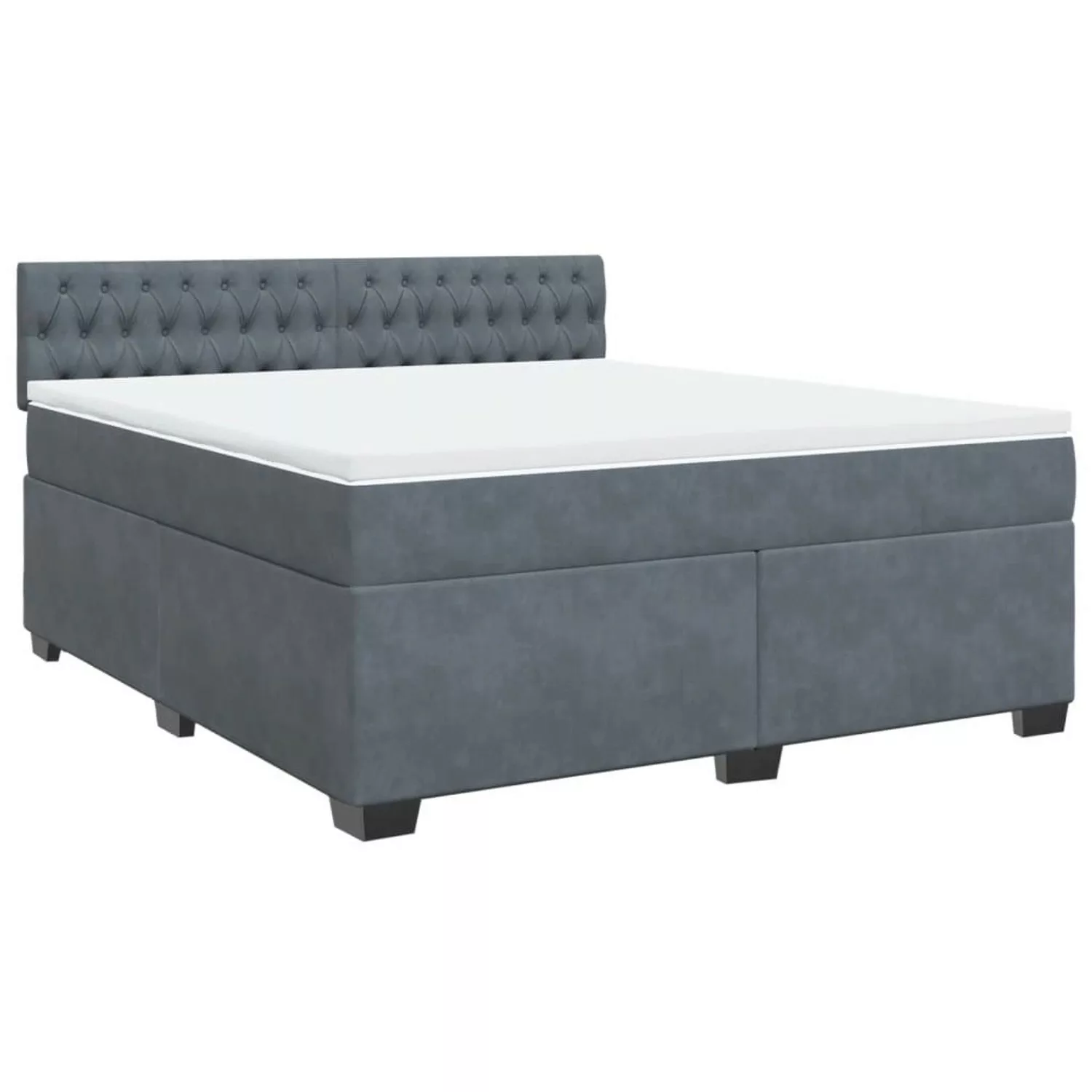 vidaXL Boxspringbett mit Matratze Dunkelgrau 180x200 cm Samt2099683 günstig online kaufen