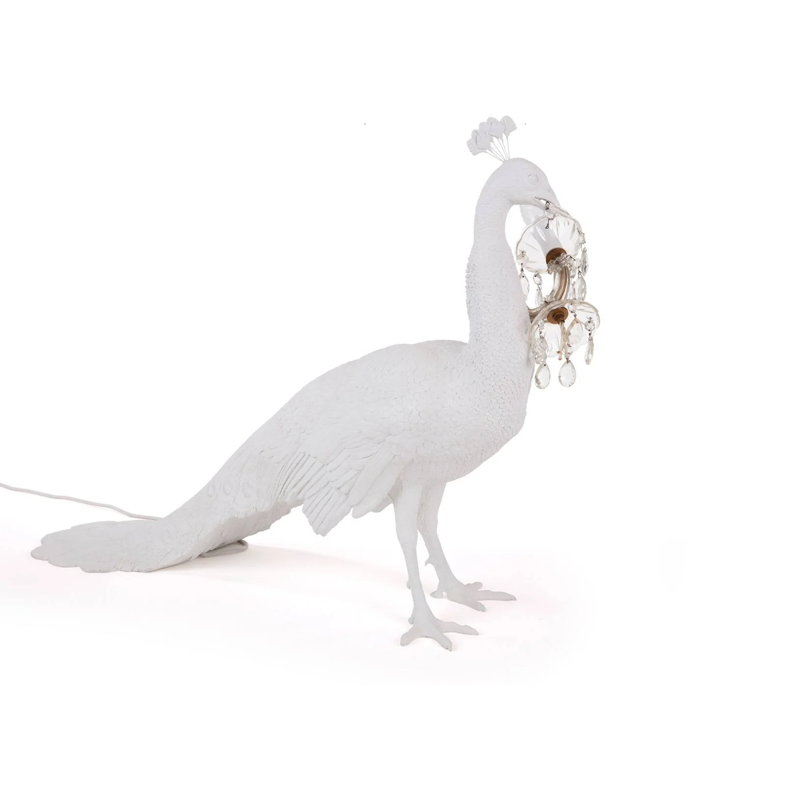 Bodenleuchte Peacock plastikmaterial weiß / Kunstharz - Lampe in Pfauenform günstig online kaufen