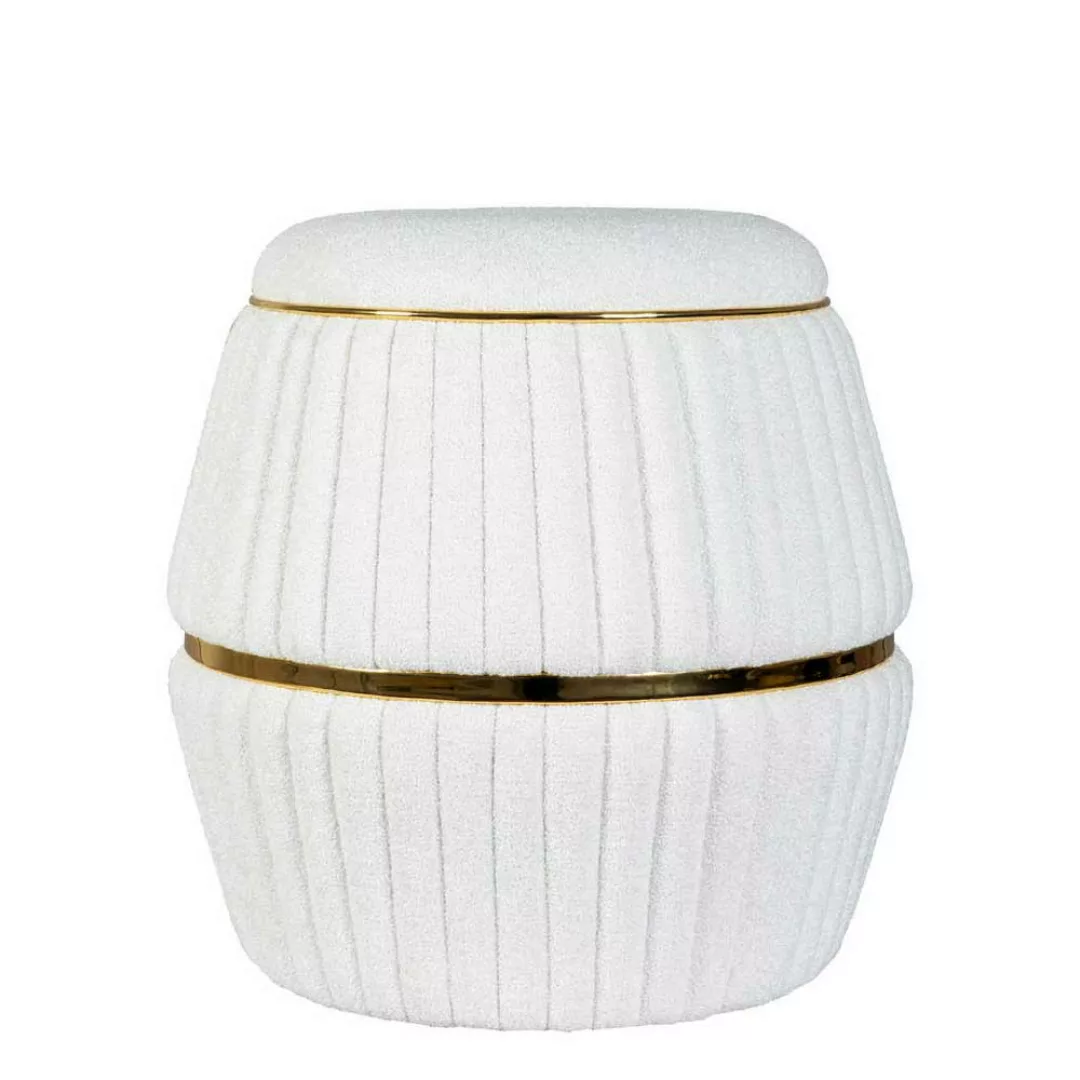 Hocker in Weiß Goldfarben günstig online kaufen