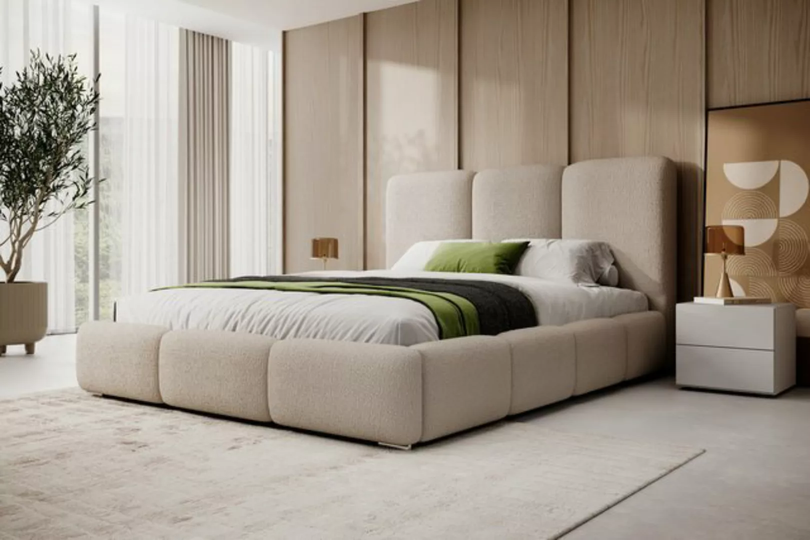 VIVENTE Möbel Polsterbett NIZZA geradlinige Steppung, großer Bettkasten, Sp günstig online kaufen