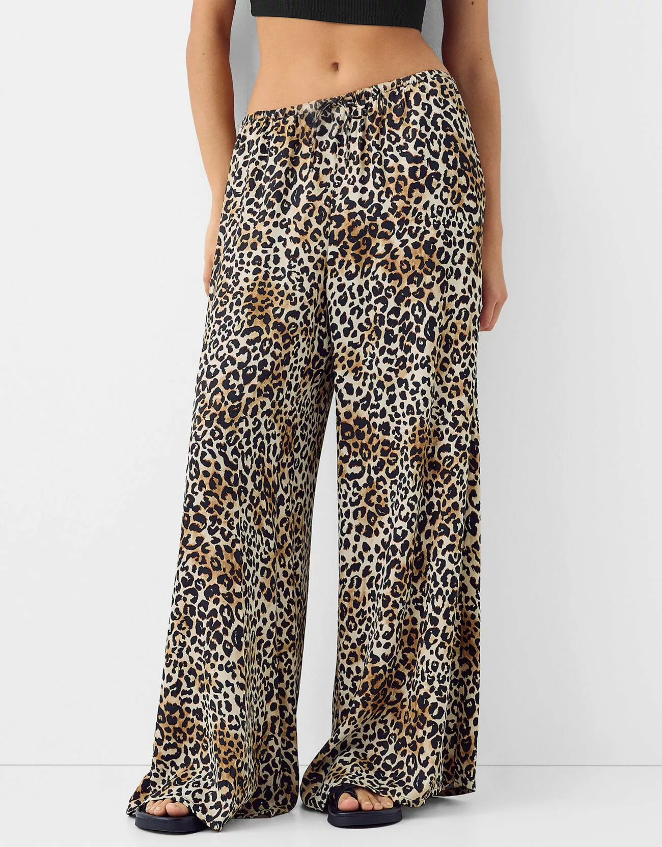 Bershka Wide-Leg-Hose Mit Print Damen S Braun günstig online kaufen