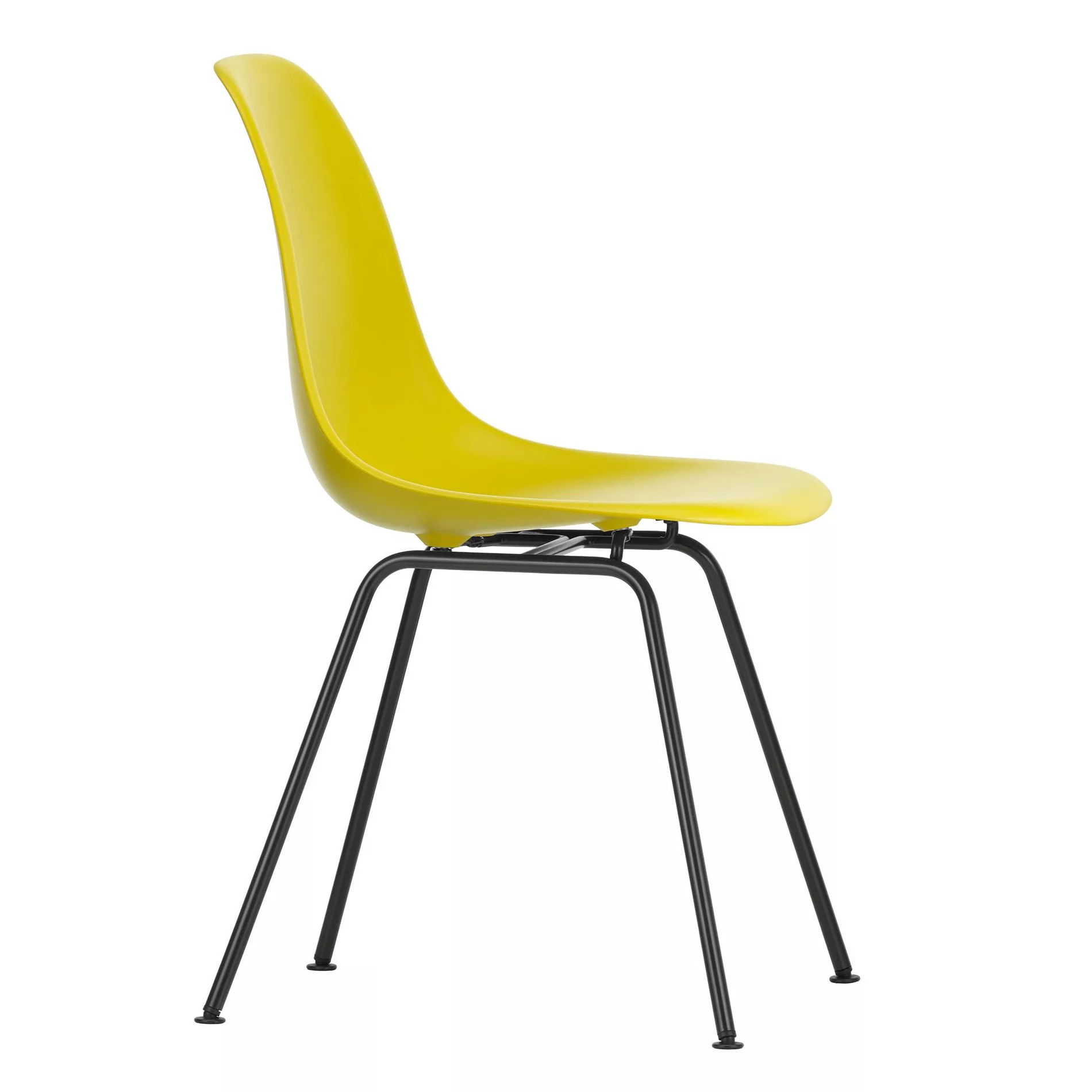 Vitra - Eames Plastic Side Chair DSX Gestell schwarz - senfgelb/Sitzschale günstig online kaufen