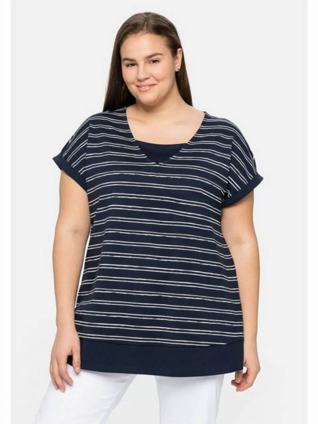 Sheego T-Shirt "Große Größen", im Lagenlook, aus reiner Baumwolle günstig online kaufen