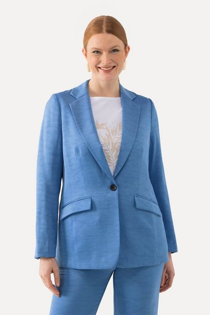 Ulla Popken Blusenblazer Blazer Struktur Reverskragen Knopfverschluss günstig online kaufen