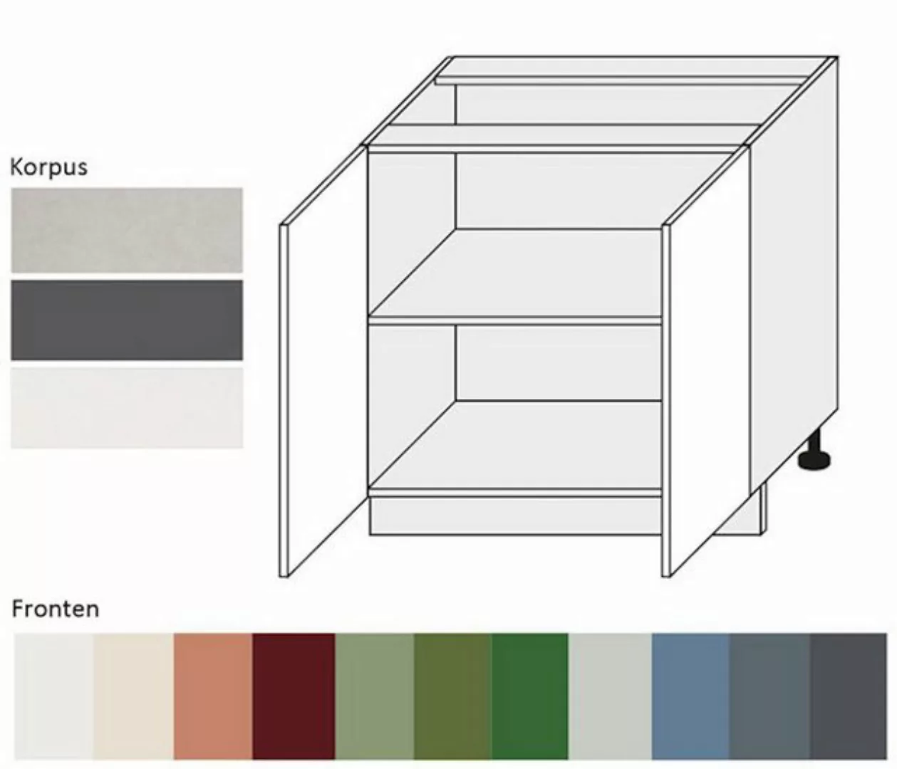 Feldmann-Wohnen Unterschrank Florence (Florence, 1-St) 80cm Front- & Korpus günstig online kaufen