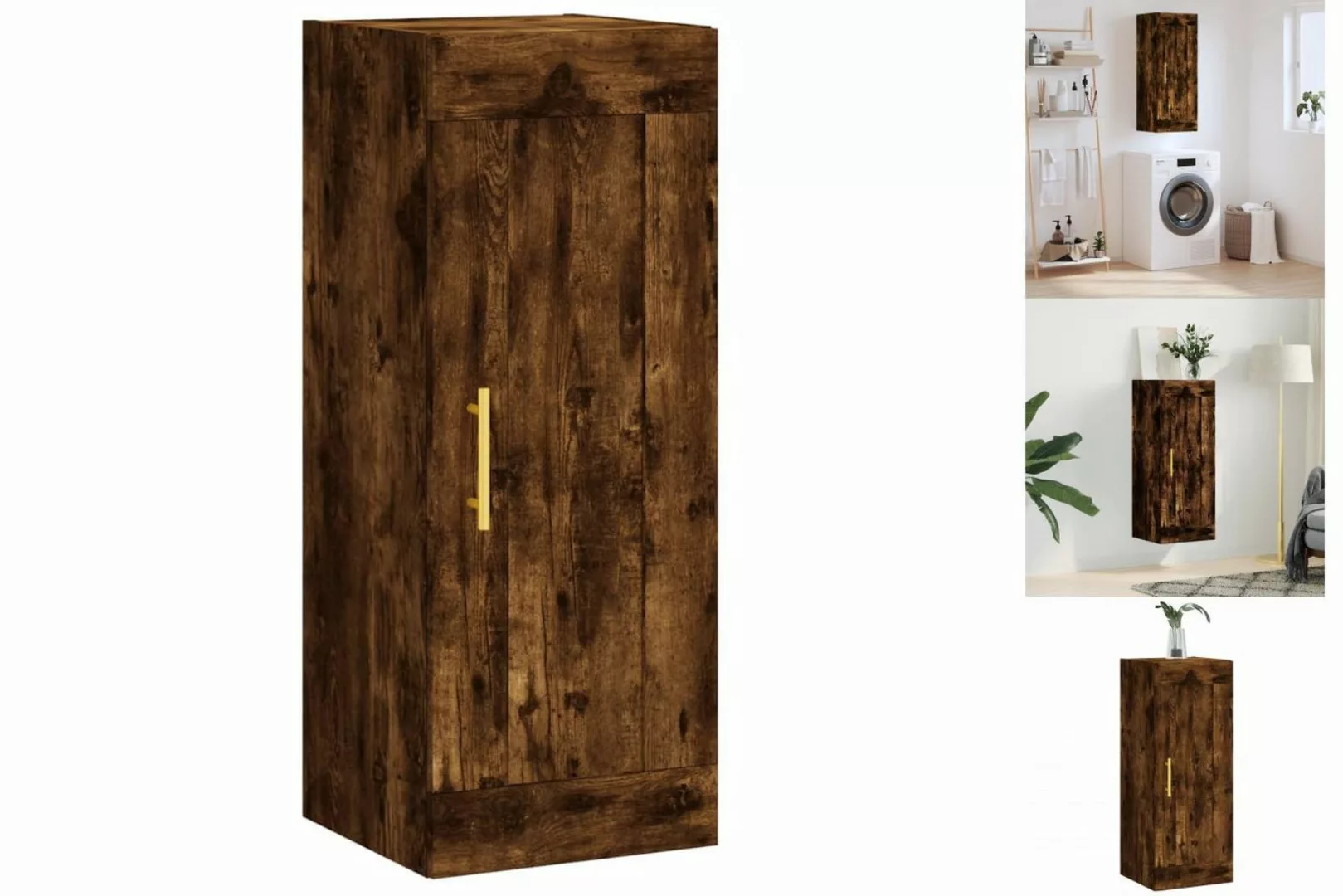 vidaXL Hängeschrank Wandschrank Räuchereiche 34,5x34x90 cm Holzwerkstoff (1 günstig online kaufen