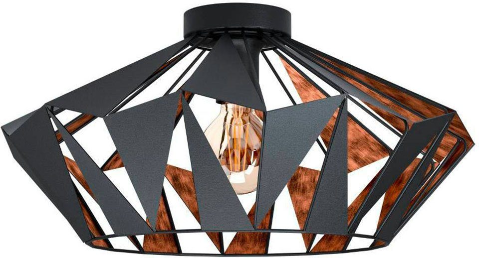 Deckenleuchte Carlton, Ø 47 cm, schwarz/kupfer günstig online kaufen