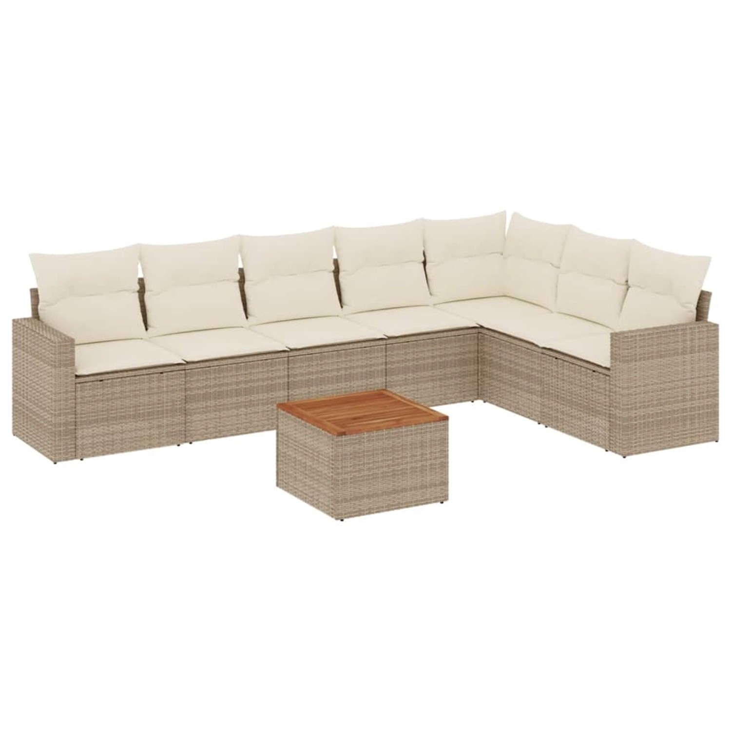 vidaXL 8-Tlg Garten-Sofagarnitur mit Kissen Beige Poly Rattan 3224154 günstig online kaufen