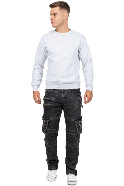 Kosmo Lupo 5-Pocket-Jeans Auffällige Herren Hose BA-KM060-1 Schwarz W30/L32 günstig online kaufen