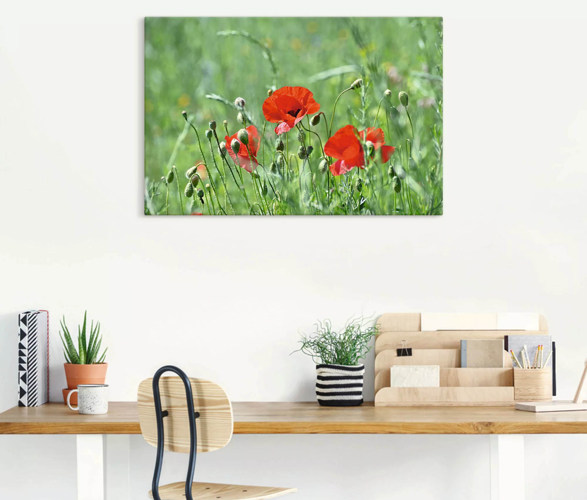 Artland Wandbild "Mohnblumen im Gras", Blumenbilder, (1 St.), als Leinwandb günstig online kaufen