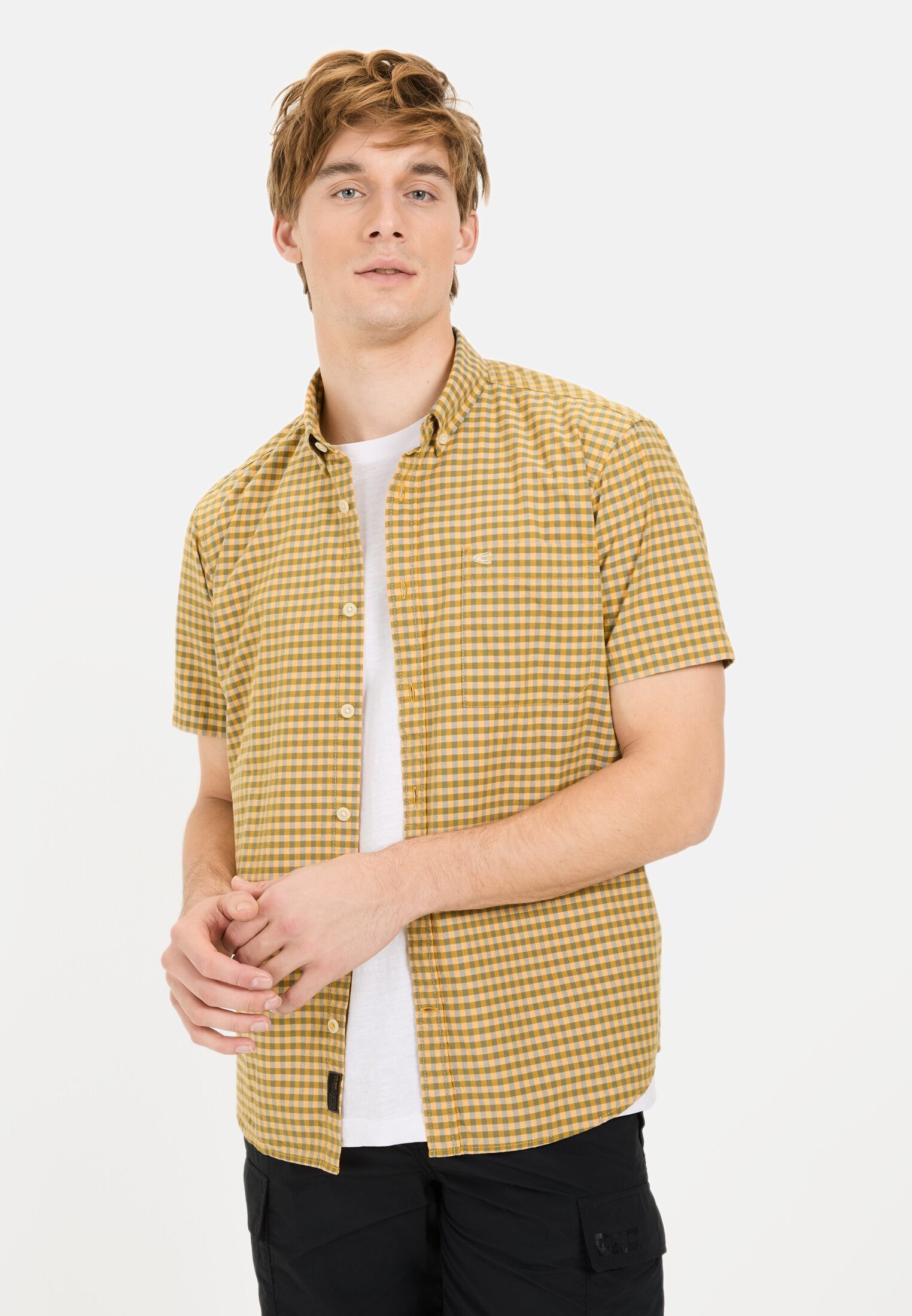 camel active Kurzarmhemd, mit Button-Down-Kragen und Brusttasche günstig online kaufen