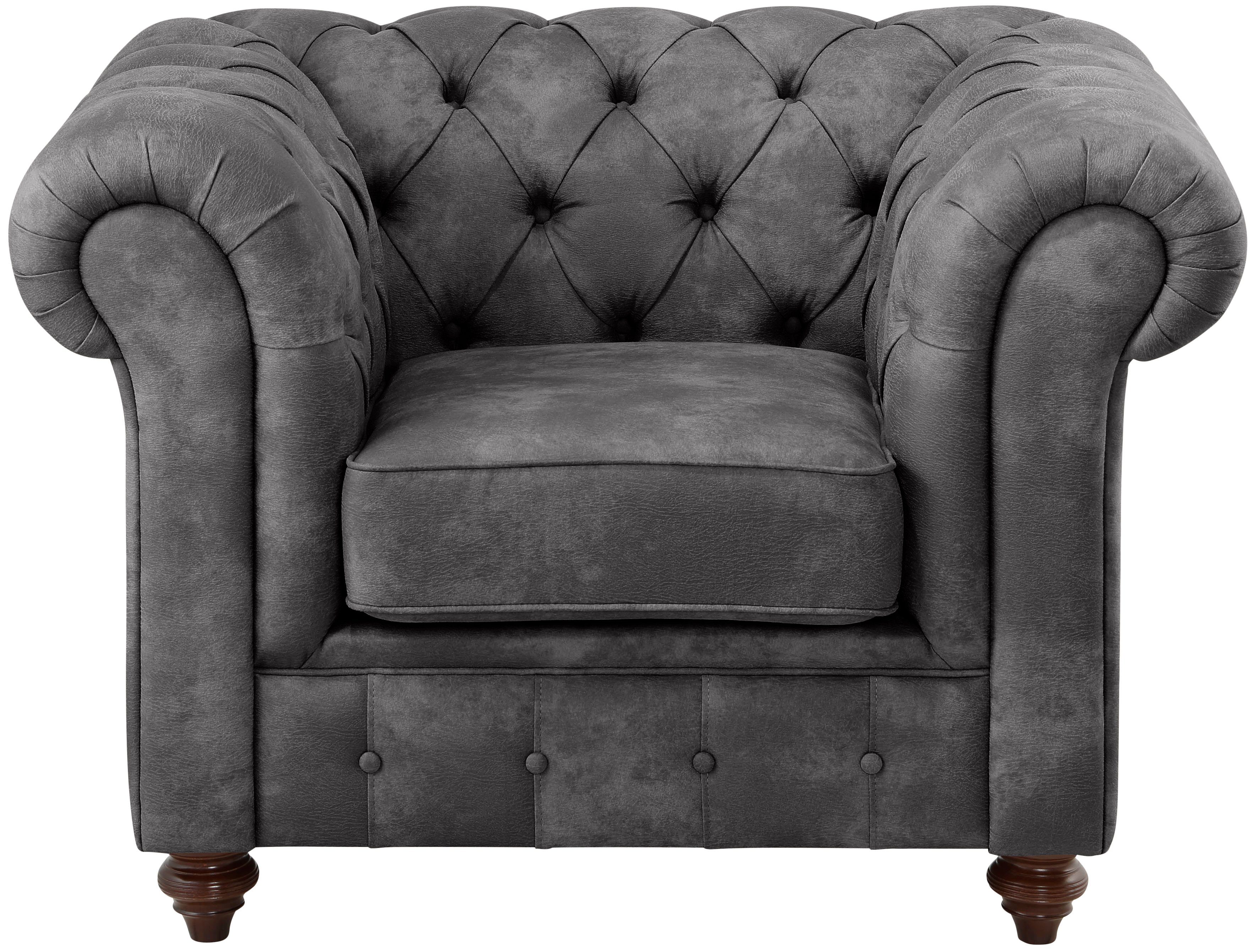 Home affaire Sessel "Chesterfield B/T/H: 105/69/74 cm", mit hochwertiger Kn günstig online kaufen