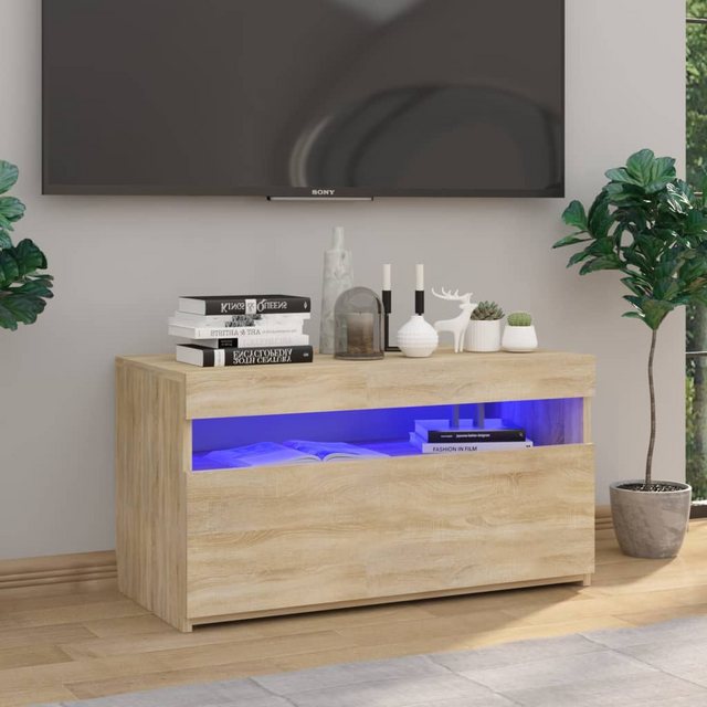 vidaXL TV-Schrank TV-Schrank mit LED-Leuchten Sonoma-Eiche 75x35x40 cm Lowb günstig online kaufen