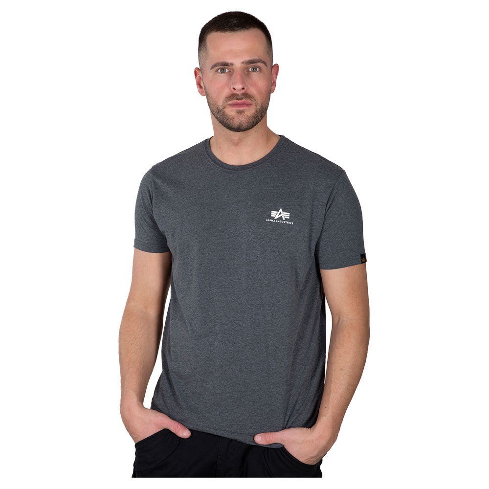 Alpha Industries Basic Small Logo Kurzarm T-shirt 3XL Charcoal Heather / Wh günstig online kaufen