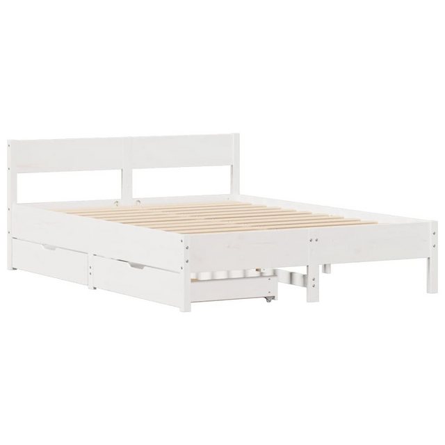 vidaXL Bett, Massivholzbett ohne Matratze Weiß 120x190 cm Kiefernholz günstig online kaufen