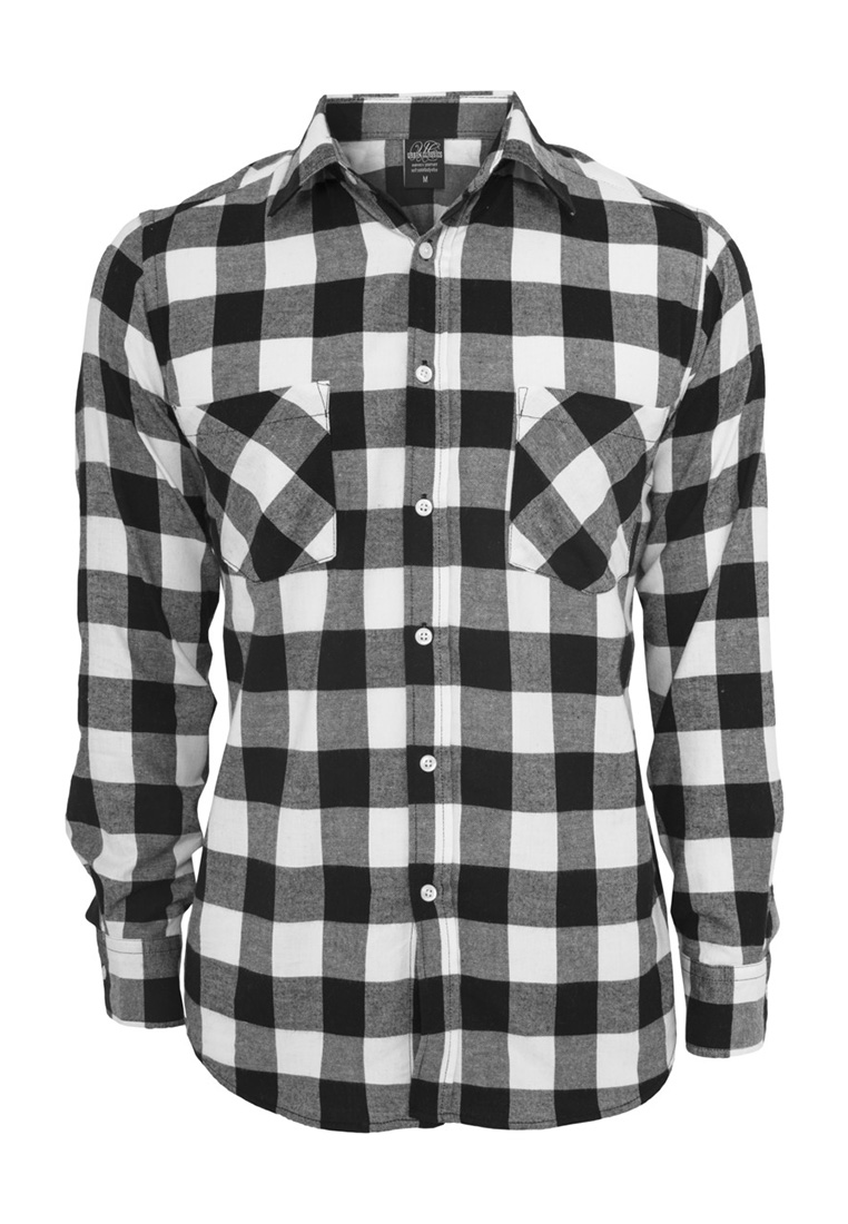 Urban Classics Checked Flanell Shirt TB297 Black Burgundy günstig online kaufen