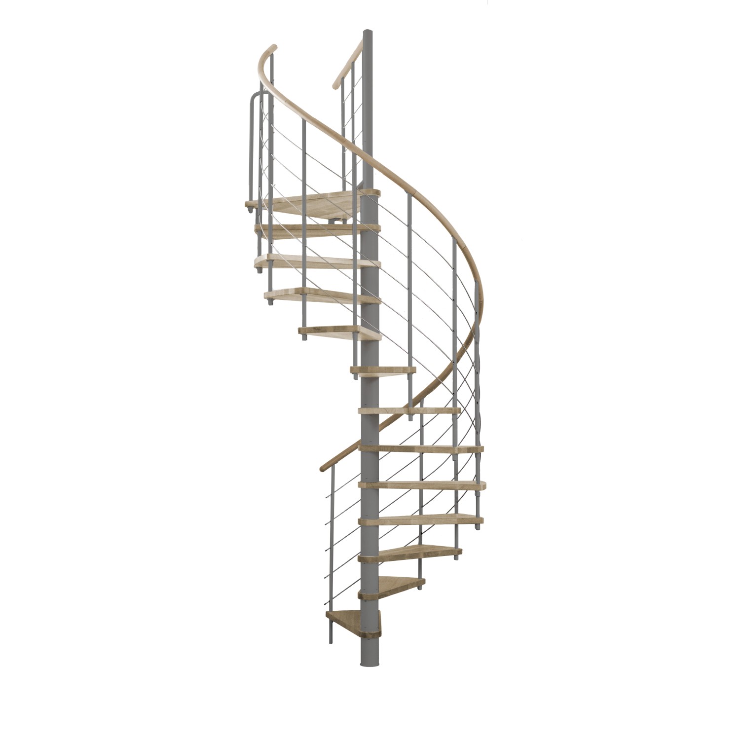 Minka Spindeltreppe Venezia Eiche Grau 160 cm günstig online kaufen